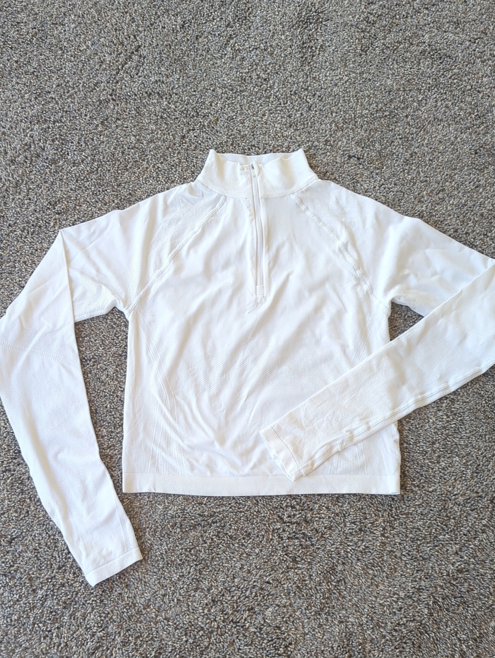 Athleta Momentum Sport Length Quarter Zip Long Sleeve Top - Bright White S